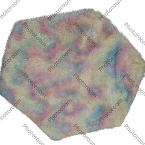 Multicolor Hexagon Shag Rug